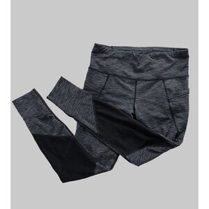Athleta Leggings Womens Medium Gray and Black Pockets Activewear Workout Gym